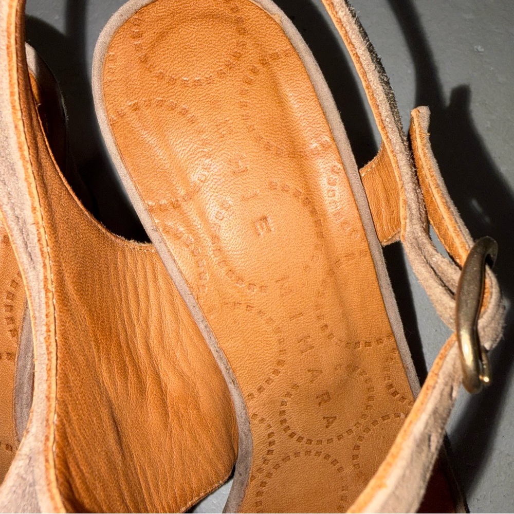 Chie Mihara Brown Suede Anatour Wedge Sandals Shoes size 38.5 - Picture 9 of 11